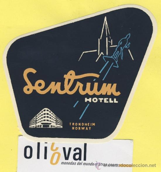 Etiquetas antiguas: ETIQUETA  HOTEL-NORUEGA-NORGE NORWAY   HOTEL  LENTRUM- TROQUEL 95 mm