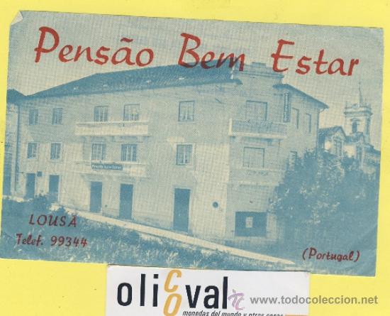 Etiquetas antiguas: ETIQUETA  HOTEL-PORTUGAL- HOTEL PENSAO BEN ESTAR TEL.  140  X  95 mm