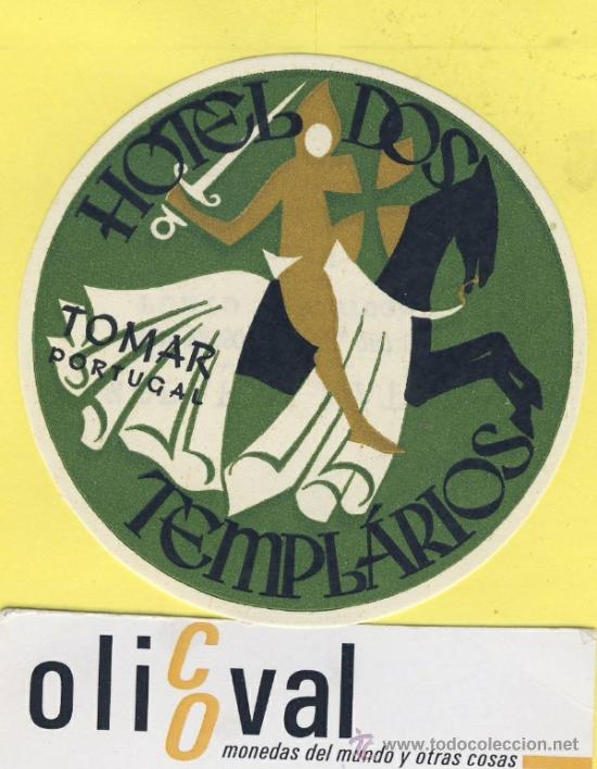 Etiquetas antiguas: ETIQUETA  HOTEL-PORTUGAL- HOTEL DOS TEMPLARIOS TOMAR.  75 X  mm