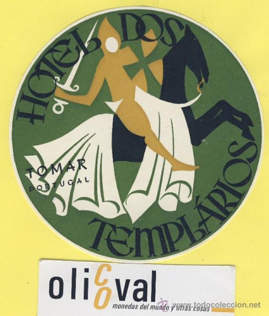 Etiquetas antiguas: ETIQUETA  HOTEL-PORTUGAL- HOTEL DOS TEMPLARIOS TOMAR.  100  mm
