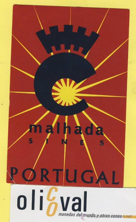Etiquetas antiguas: ETIQUETA HOTEL-PORTUGAL- HOTEL MALHADA SINES 70 X 108 mm