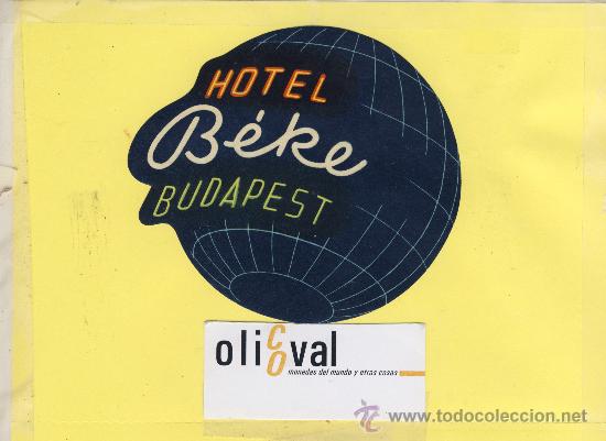 Etiquetas antiguas: ETIQUETA HOTEL -HUNGRIA -BUDAPEST  HOTEL B&Eacute;KE BUDAPEST  NEGRO 115   mm