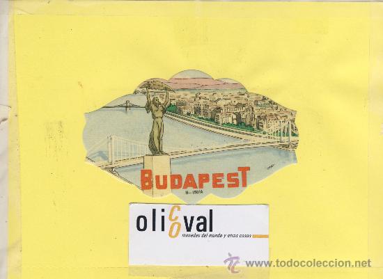 Etiquetas antiguas: ETIQUETA HOTEL -HUNGRIA -BUDAPEST  TROQUEL  120 X78    mm