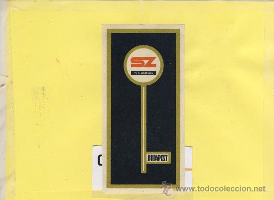 Etiquetas antiguas: ETIQUETA HOTEL -HUNGRIA -BUDAPEST - HOTEL SZABAOSAG  130 X  65 mm
