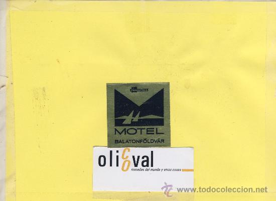 Etiquetas antiguas: ETIQUETA HOTEL -HUNGRIA-HONGRIE  -IBUZ-MOTEL BALATONF&Ouml;LDVAR- 49 X 50 mm