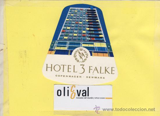 Etiquetas antiguas: ETIQUETA  HOTEL -DINAMARKA -DENMARK -HOTEL  3 FALKE -C0PENHAGEN 110