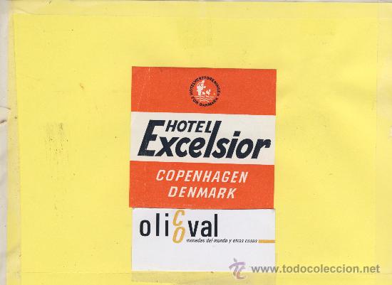 Etiquetas antiguas: ETIQUETA  HOTEL -DINAMARKA -DENMARK -HOTEL EXCELSIOR  -C0PENHAGEN 110