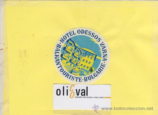 Etiquetas antiguas: ETIQUETA HOTEL -BULGARIA -HOTEL ODESSOS -VARNA- 78 X mm