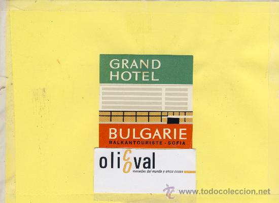 Etiquetas antiguas: ETIQUETA HOTEL -BULGARIA- BULGARIE -HOTEL GRAN - SOFIA - 72 X 70 mm