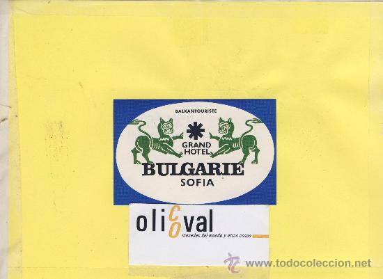 Etiquetas antiguas: ETIQUETA HOTEL -BULGARIA- BULGARIEN -HOTEL BULGARIE - SOFIA - 90 X 60mm