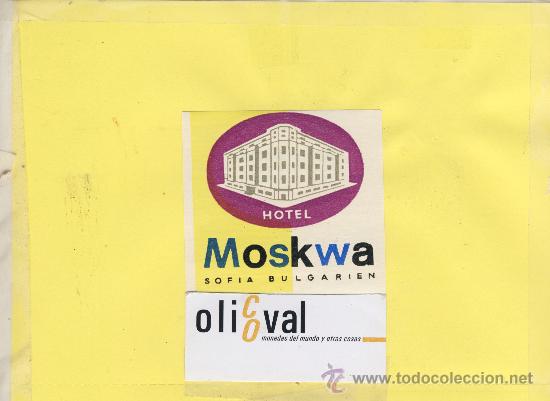 Etiquetas antiguas: ETIQUETA HOTEL -BULGARIA- BULGARIEN -HOTEL MOSKWA - SOFIA - 78 X 74mm