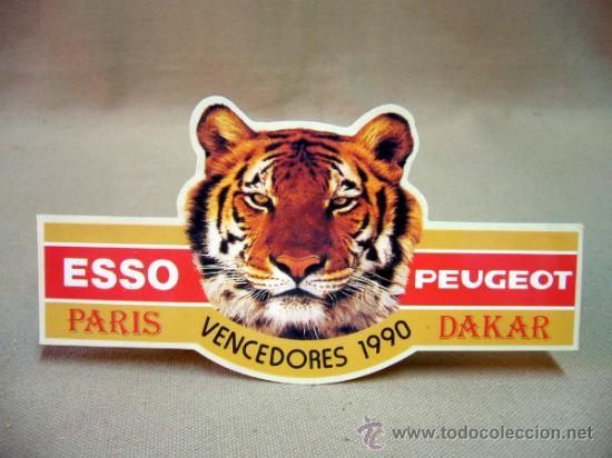 Etiquetas antiguas: PEGATINA , ADHESIVO, PEUGEOT, PARIS DAKAR, 1990