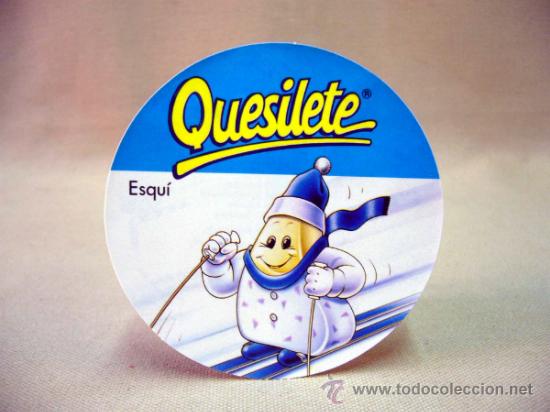 Etiquetas antiguas: PEGATINA , ADHESIVO, QUESILETE, ESQUI, 9 CM