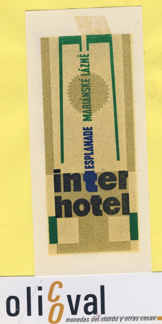 Etiquetas antiguas: ETIQUETA  HOTEL -Republica Checa- Checoslovaquia-Hotel esplanade  marianske lazne   50  x 105 mm