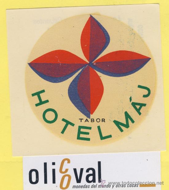 Etiquetas antiguas: ETIQUETA  HOTEL -Republica Checa- Checoslovaquia-hotel maj  tabor 90 x 86 mm