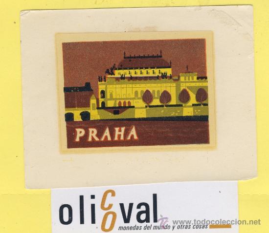 Etiquetas antiguas: ETIQUETA  HOTEL -Republica Checa- Checoslovaquia-  PRAHA  100 mm