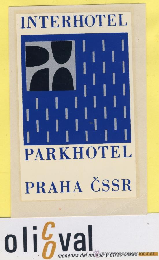 Etiquetas antiguas: ETIQUETA  HOTEL -Republica Checa- Checoslovaquia-PARKHOTEL  PRAHA 65 X 100 mm