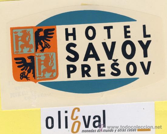 Etiquetas antiguas: ETIQUETA HOTEL -ESLOVAQUIA -HOTEL SAVOY PRES 120 X 75 mm