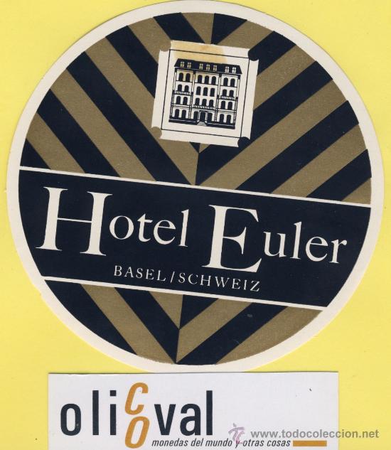 Etiquetas antiguas: ETIQUETA HOTEL -SUIZA SCHWEIZ SUISSE .HOTEL EULER- BASEL -105 mm