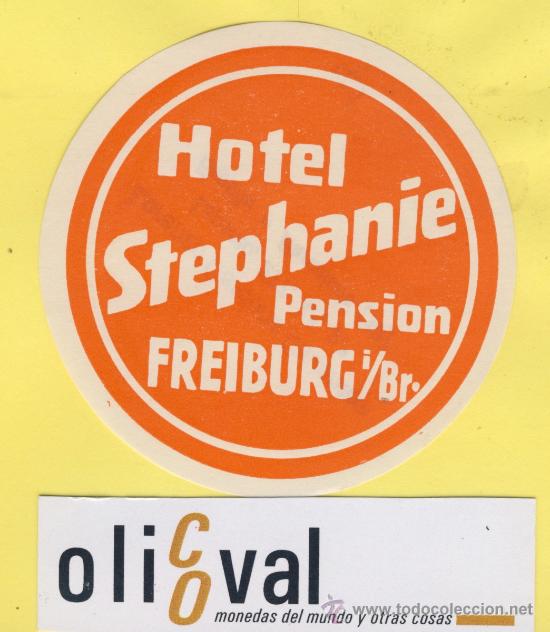 Etiquetas antiguas: ETIQUETA  HOTEL -SUIZA SCHWEIZ SUISSE .HOTEL STEPHANIE  -FREIBURG -75 mm