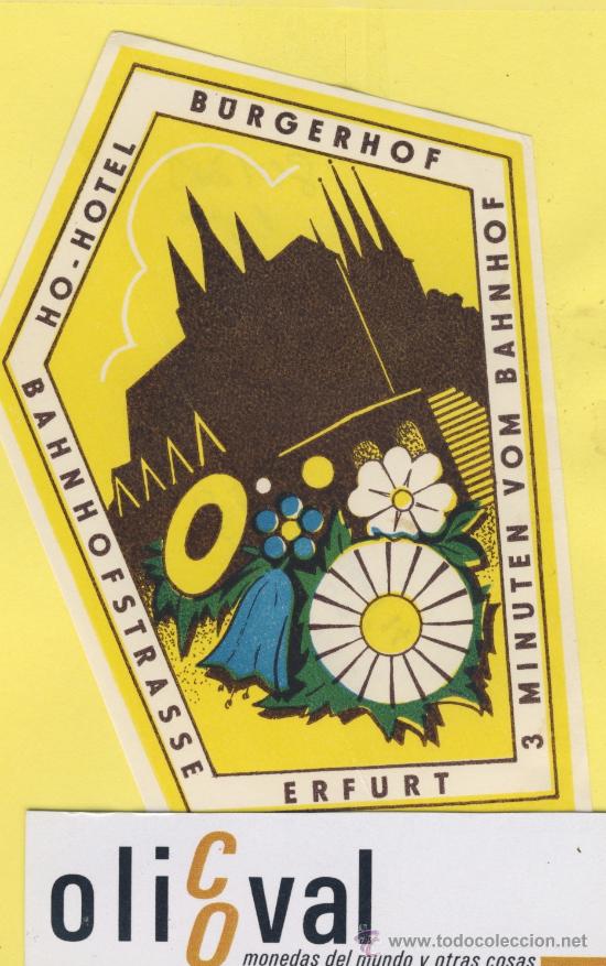 Etiquetas antiguas: ETIQUETA  HOTEL -SUIZA SCHWEIZ SUISSE .HOTEL BURGERHOF - VON BAHNHOF -120 X 75 mm