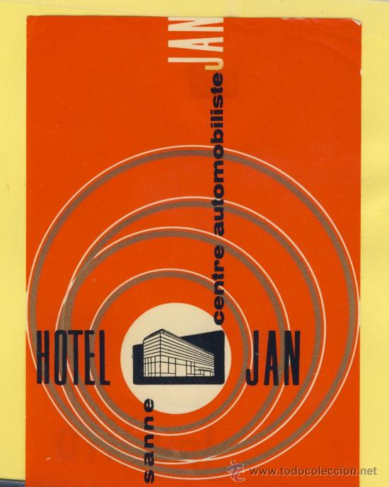 Etiquetas antiguas: ETIQUETA  HOTEL -SUIZA SCHWEIZ SUISSE HOTEL  JAN- LAUSANNE-92 X 140  mm