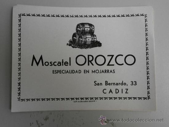 Etiquetas antiguas: ETIQUETA VINO MOSCATEL OROZCO CADIZ ET-1449,3