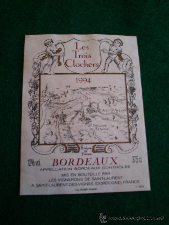 Etiquetas antiguas: 1 etiqueta de vino frances del a&ntilde;o 1994