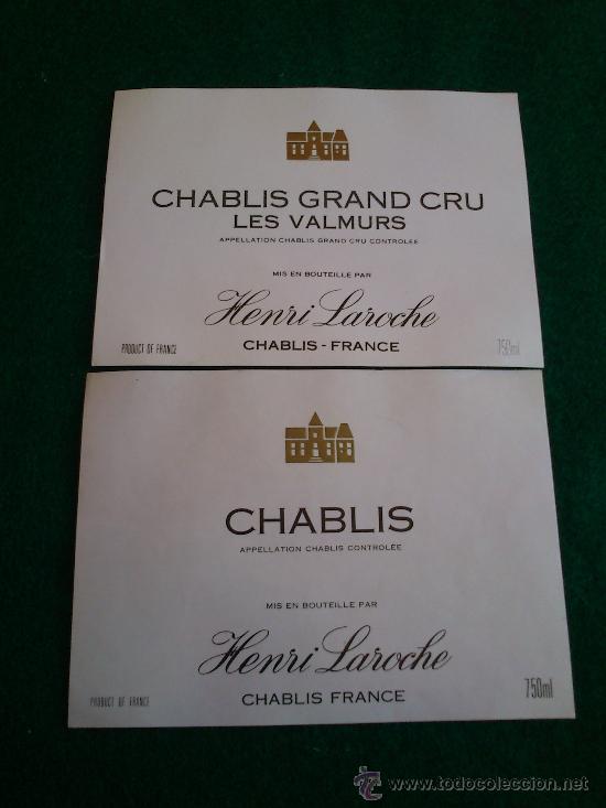 Etiquetas antiguas: Lote de 2 etiquetas de vino frances