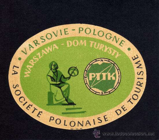 Etiquetas antiguas: ETIQUETA DE HOTEL - TURISMO - VARSOVIE - POLONIA.