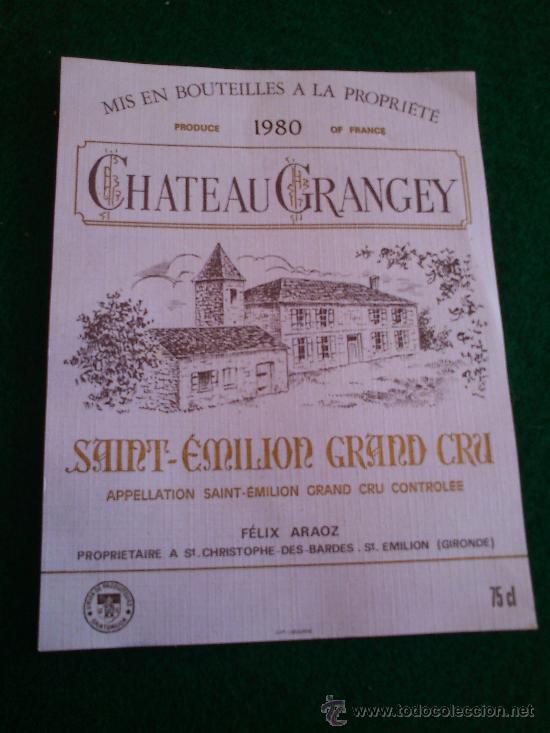 Etiquetas antiguas: 1 etiqueta de vino frances del a&ntilde;o 1980