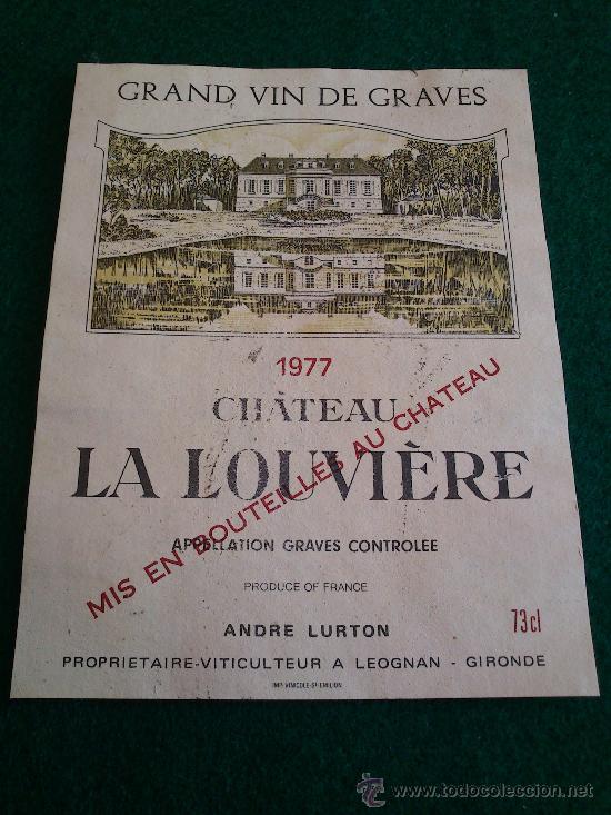 Etiquetas antiguas: 1 etiqueta de vino frances del a&ntilde;o 1977