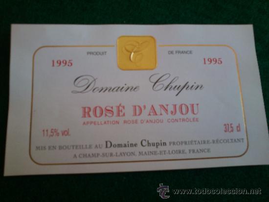 Etiquetas antiguas: 1 etiqueta de vino frances del a&ntilde;o 1995
