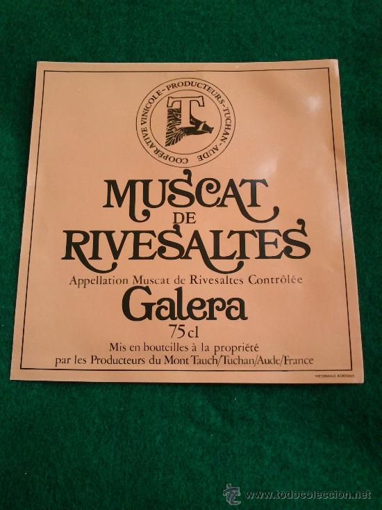 Etiquetas antiguas: 1 etiqueta nueva de vino frances Muscat de Rivesaltes