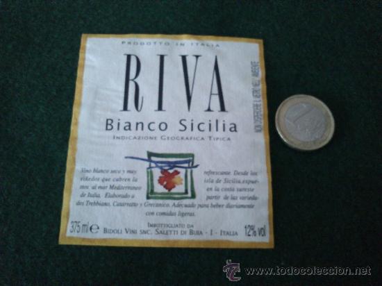 Etiquetas antiguas: 1 etiqueta de vino Siciliano Riva