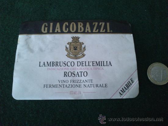 Etiquetas antiguas: 1 etiqueta de vino italiano Giacobazzi