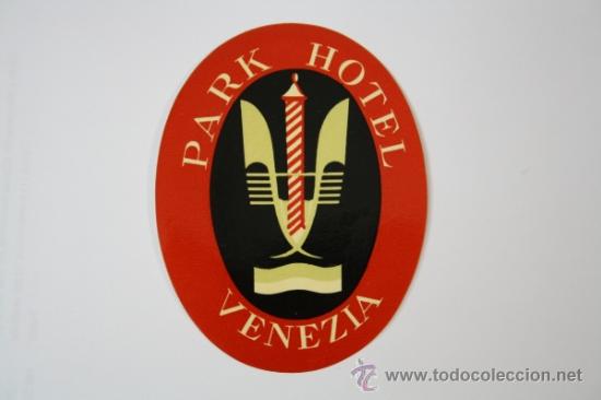 Etiquetas antiguas: Etiqueta Publicitaria para Maleta de Viaje - Park Hotel, Venezia. Ref.Peg_212