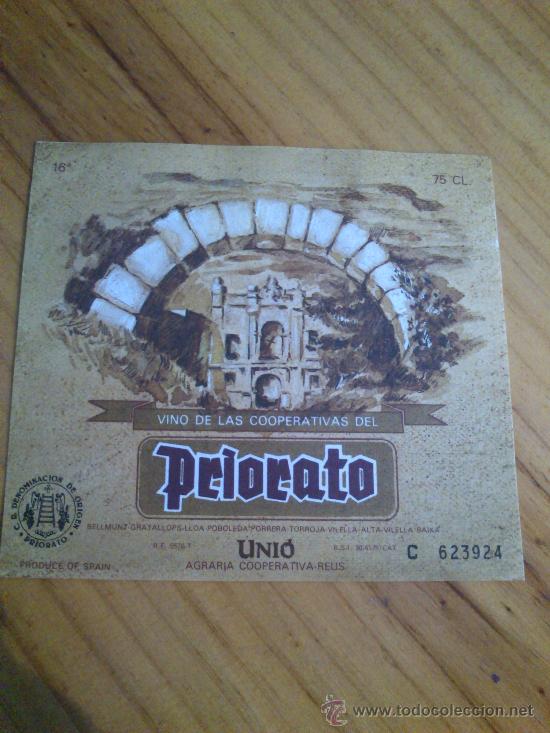 Etiquetas antiguas: 1 etiqueta nueva de vino Priorato