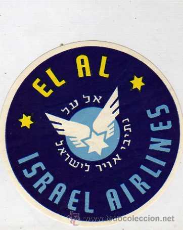 Old Labels: Etiqueta compa&ntilde;ia aerea. El Al Israel Arilines. 9,50 cm