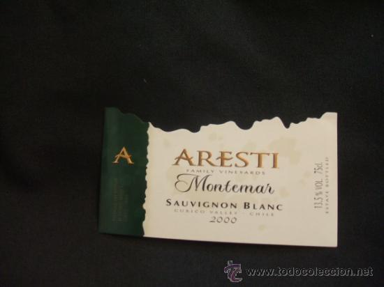 Alte Etiketten: ETIQUETA - ARESTI VI&Ntilde;EDOS DE FAMILIA - SAUVIGNON BLANC - VALLE DEL CURICO - CHILE -