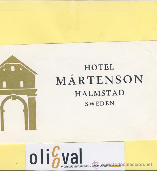 Etiquetas antiguas: ETIQUETA HOTEL -SUECIA - H&Ocirc;TEL MATENSON -SWEDEN -150 X 88  mm.-