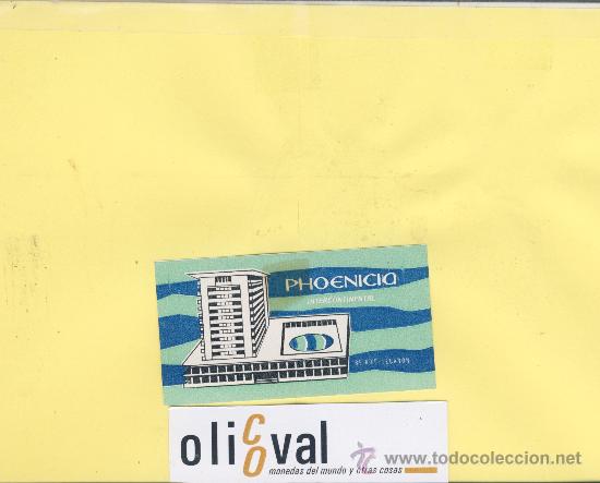Etiquetas antiguas: ETIQUETA HOTEL- BEIRUT-HOTEL PHOENICIA - LEBANO-LIBANO -80 X 43 mm