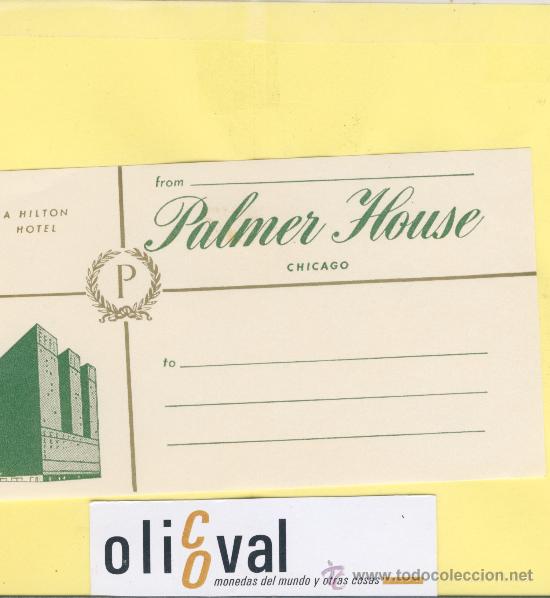 Etiquetas antiguas: ETIQUETA HOTEL-  USA- PALMER HAUSE HILTON  HOTEL .CHICAGO -135 X 135  mm