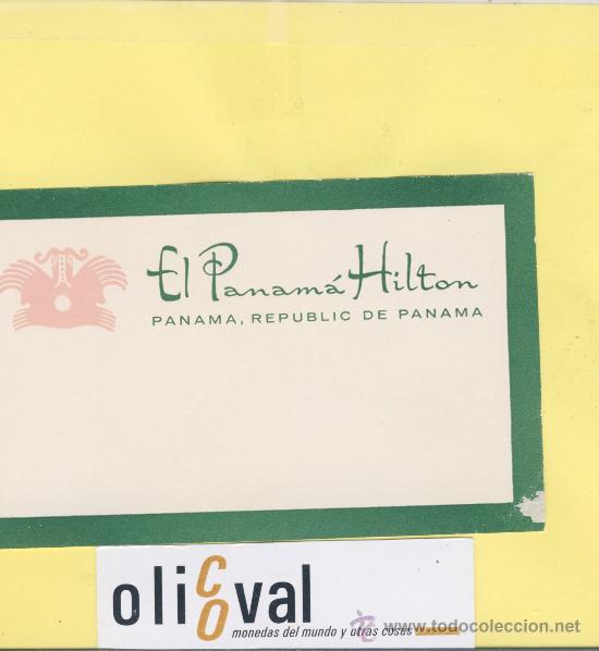 Etiquetas antiguas: ETIQUETA HOTEL - PANAMA - EL PANAMA HILTON HOTEL  -PANAMA   125 X  75 mm