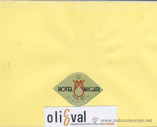 Etiquetas antiguas: ETIQUETA HOTEL -JAPON - HOTEL NIGATA  - NIIGATA - TROQUEL 55 mm
