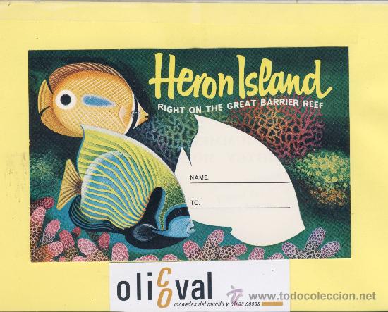 Etiquetas antiguas: ETIQUETA HOTEL - AUSTRALIA -  HOTEL HERON ISLAND   145 X 105 mm