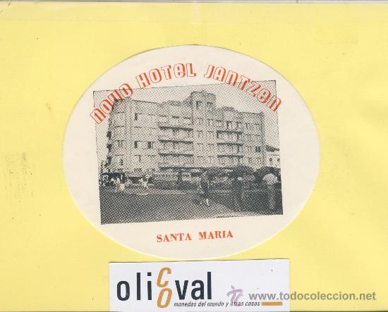 Etiquetas antiguas: ETIQUETA HOTEL -COLOMBIA   -NOVO  HOTEL JANTZEN -SANTA MARIA 115  mm