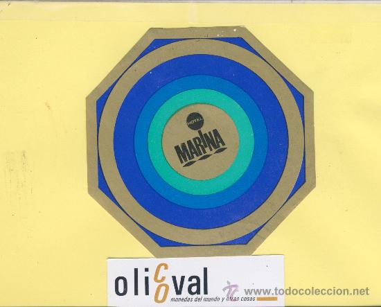 Etiquetas antiguas: ETIQUETA HOTEL - ESPA&Ntilde;A GIRONA  - HOTEL MARINA PALAMOS   - 105 X 105 mm