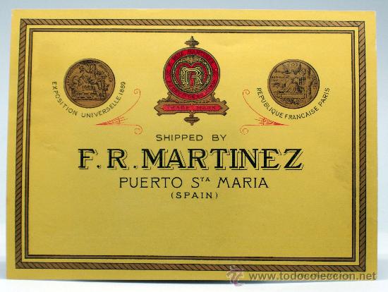 Etiquetas antigas: Etiqueta FR Mart&iacute;nez Puerto de Santa Mar&iacute;a