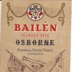 Etiquetas antiguas: ETIQUETA DE OLOROSO SECO BAILÉN DE OSBORNE